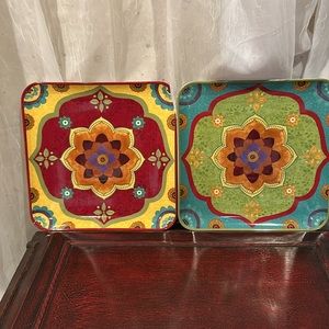 CERTIFIED INTERNATIONAL SQUARE PLATE BY SUE ZIPKIN -Plate is 10"X10"